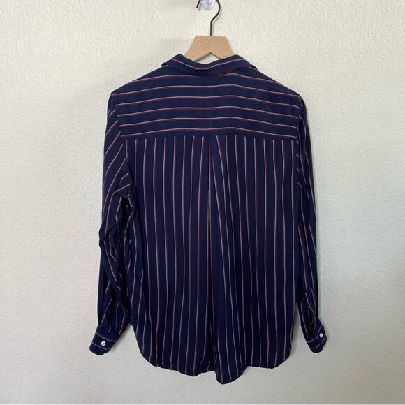 Grayson Hero Button Down Blue Stripe Flannel Womens Size 2 / US S - Picture 4 of 7
